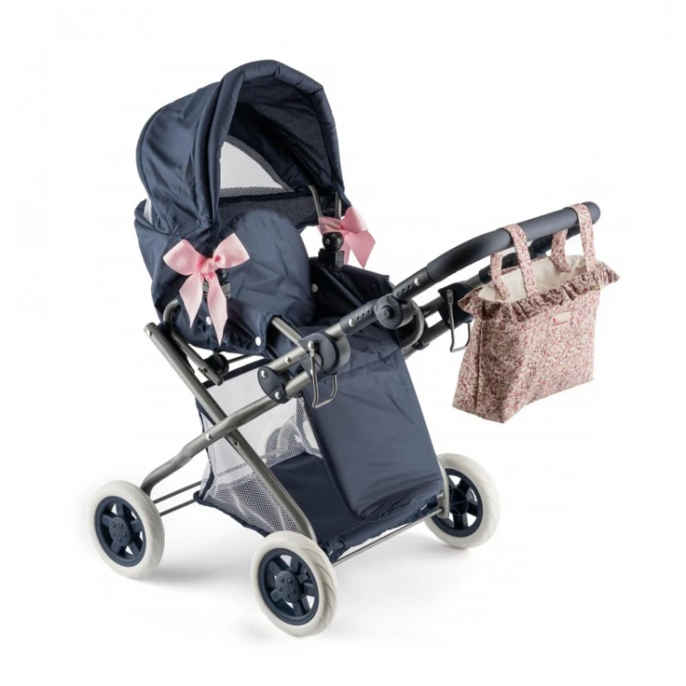 wózek dla lalek ASI Martina 3712013 granatowy 3w1 z gondolą i torbą dla lalek 36 46 cm