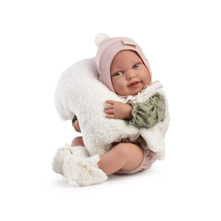 lalka Pipa Antonio Juan 50430 realistyczny bobas 42 cm z poduszką i ubrankiem