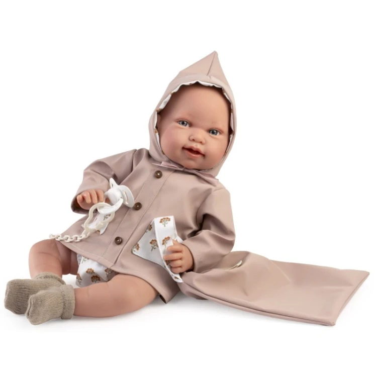 lalka Pipa Antonio Juan 33020 bobas 42 cm w płaszczu z woreczkiem miękki tułów