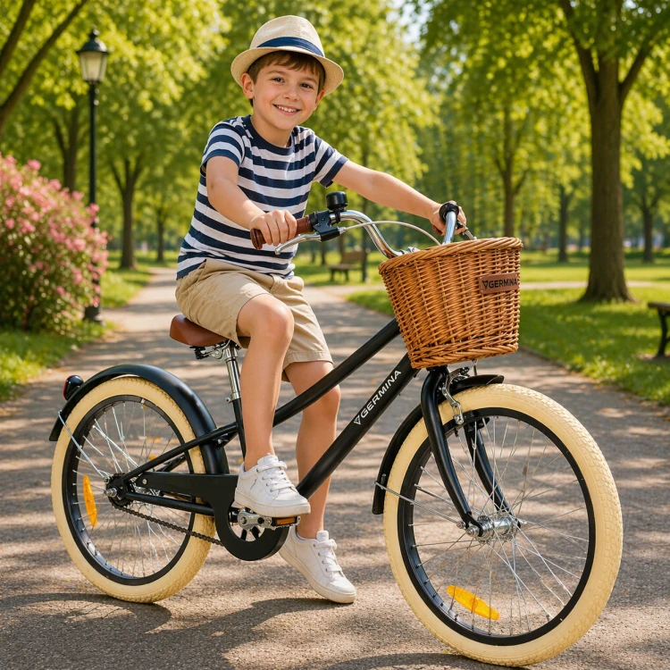 Rower dla dziecka Vintage Germina 20" cali Czarny z Koszykiem