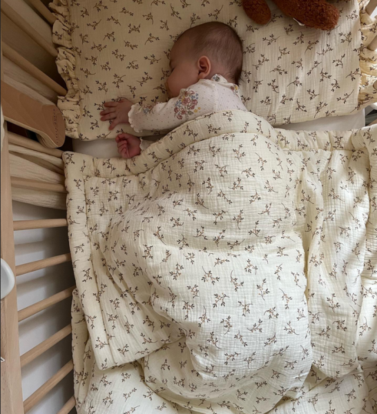 Komplet pościeli dziecięcej z wypełnieniem, z muślinu bawełnianego