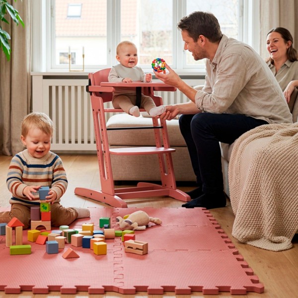 krzesełko BabyDan DanChair rose tan z tacką DanTray