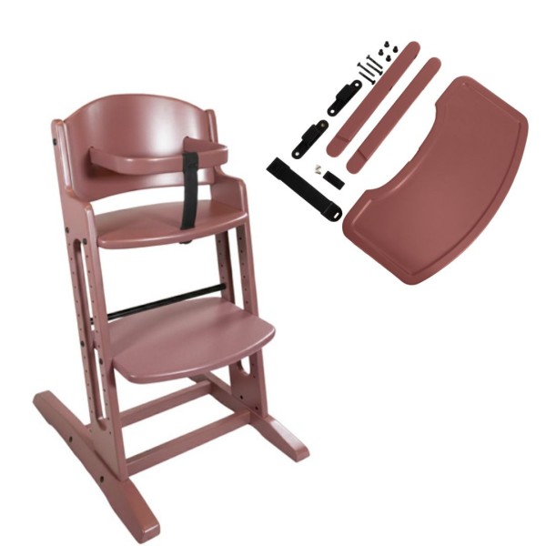 krzesełko BabyDan DanChair rose tan z tacką DanTray