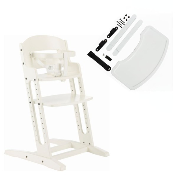 krzesełko BabyDan DanChair białe z tacką DanTray