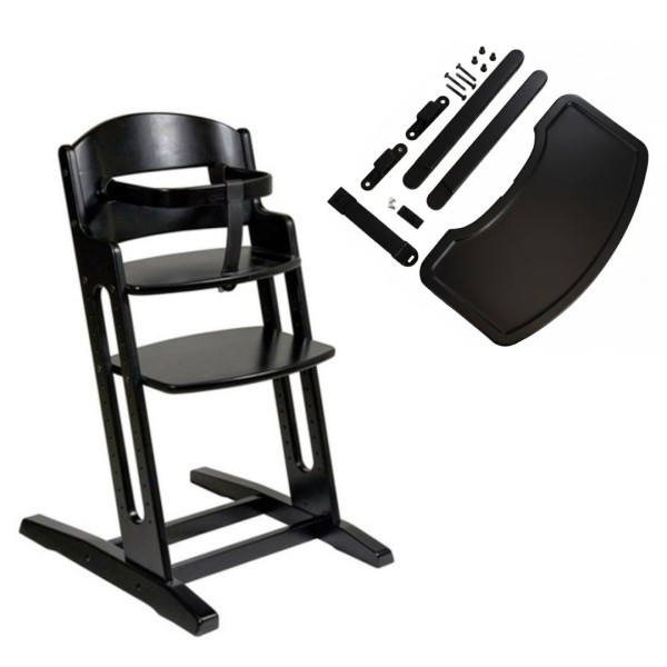 krzesełko BabyDan DanChair czarne z tacką DanTray