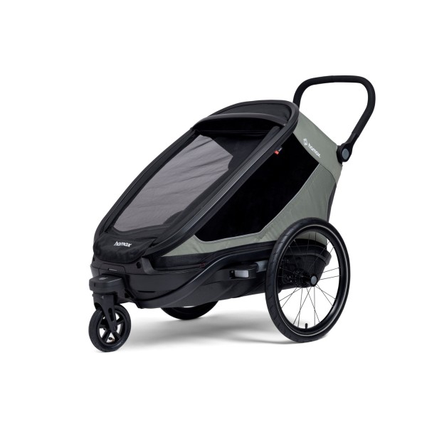 przyczepka rowerowa Hamax Outback Next dla dzieci z funkcją wózka spacerowego i amortyzacją