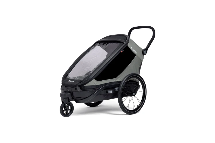 przyczepka rowerowa Hamax Outback Next dla dzieci z funkcją wózka spacerowego i amortyzacją