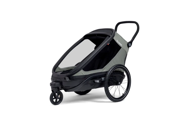 przyczepka rowerowa Hamax Outback Next dla dzieci z funkcją wózka spacerowego i amortyzacją