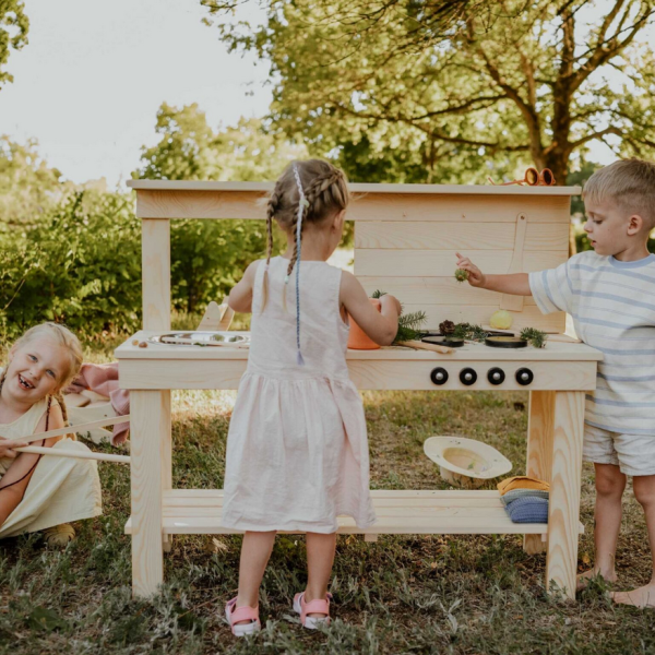 Drewniana kuchnia błotna dla dzieci WOOD FOR KIDS