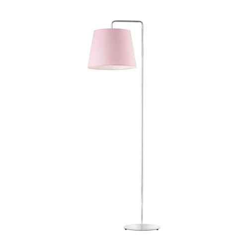 Różowa lampa podłogowa RIJAD do pokoju dziewczynki z nowoczesnym abażurem