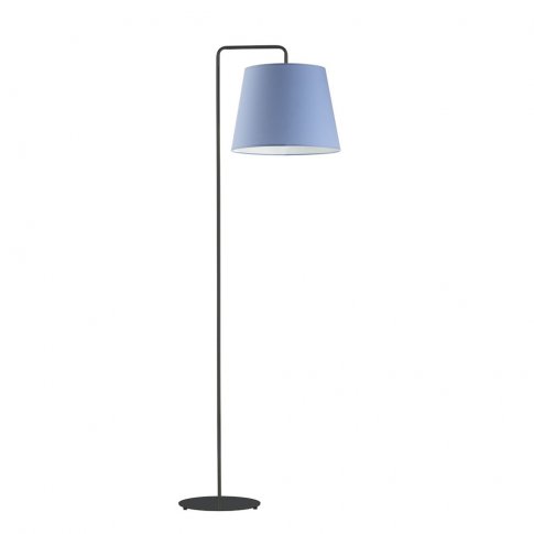Niebieska lampa stojąca RIJAD w nowoczesnym pokoju chłopca