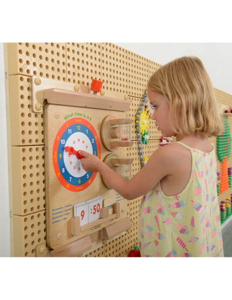 Drewniana tablica edukacyjna Masterkidz do nauki odczytywania zegara
