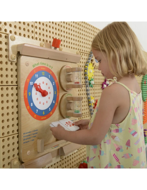 Drewniana tablica edukacyjna Masterkidz do nauki odczytywania zegara