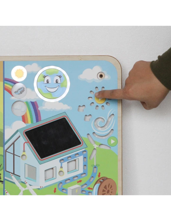 Interaktywna tablica edukacyjna Masterkidz o energii odnawialnej