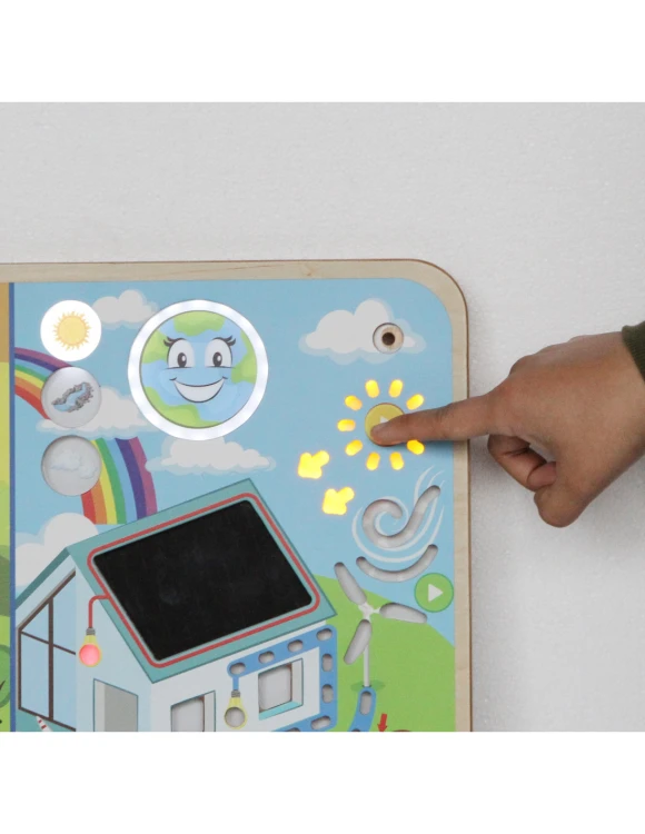 Interaktywna tablica edukacyjna Masterkidz o energii odnawialnej
