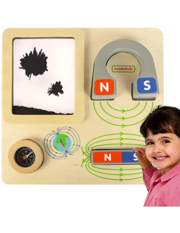 Drewniana tablica edukacyjna Masterkidz do nauki magnetyzmu