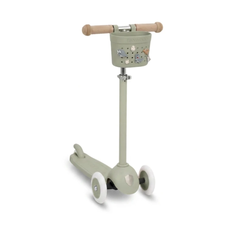 Ekologiczna hulajnoga dziecięca Banwood Eco z koszykiem Pin & Ride