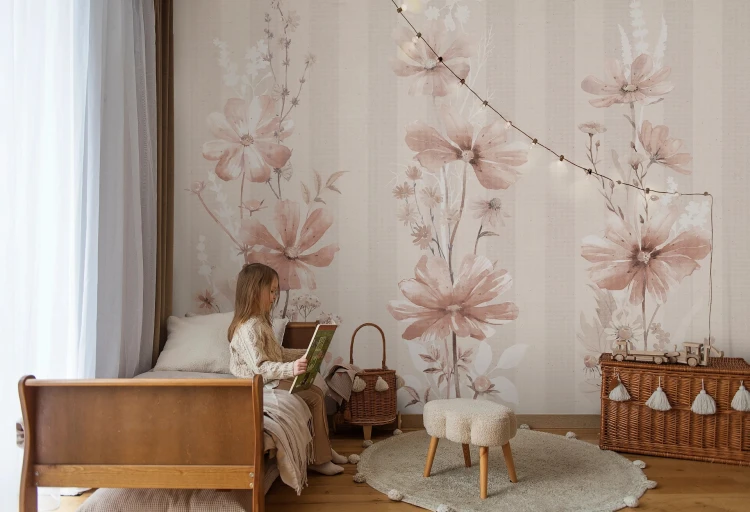 Tapeta FIORELLI Beige w klasyczne kwiaty i kolory ziemi