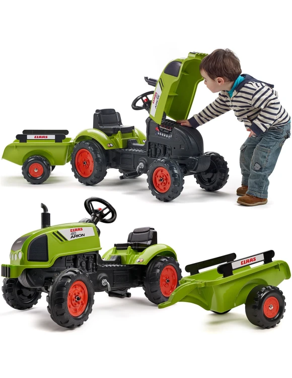 Traktor na pedały Claas Arion 410 Falk z przyczepą dla dzieci