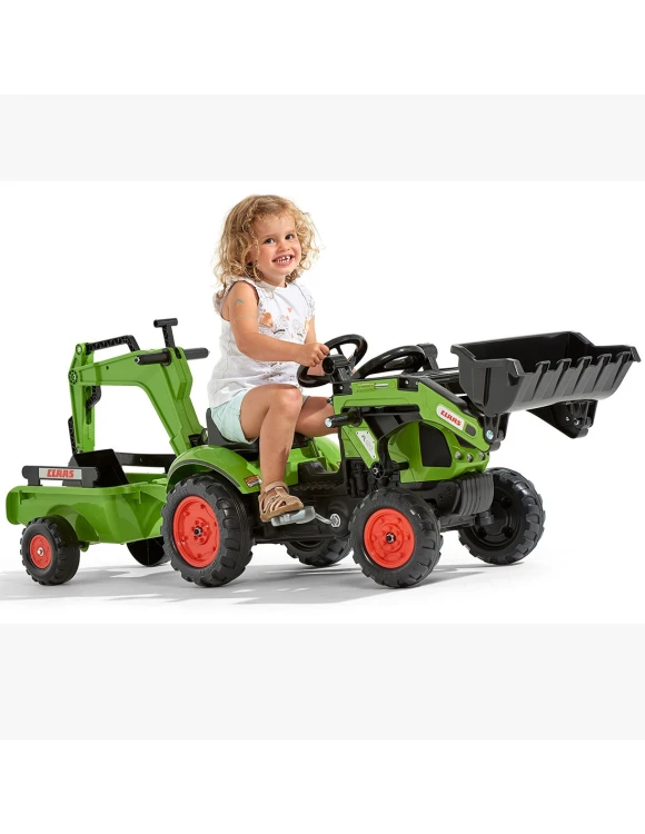 Traktor na pedały FALK CLAAS Farmer z przyczepą i koparką