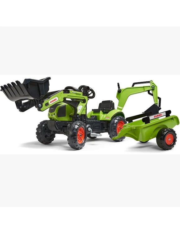 Traktor na pedały FALK CLAAS Farmer z przyczepą i koparką