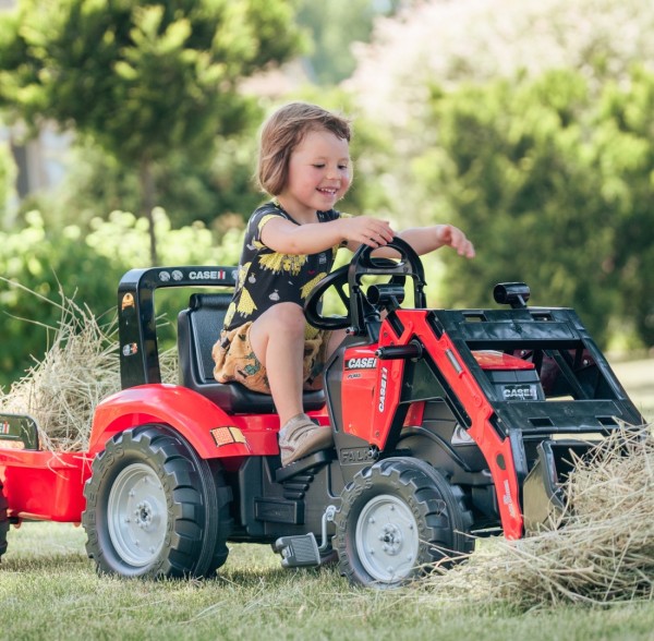 Traktor na pedały Case FALK z przyczepą i ruchomą łyżką