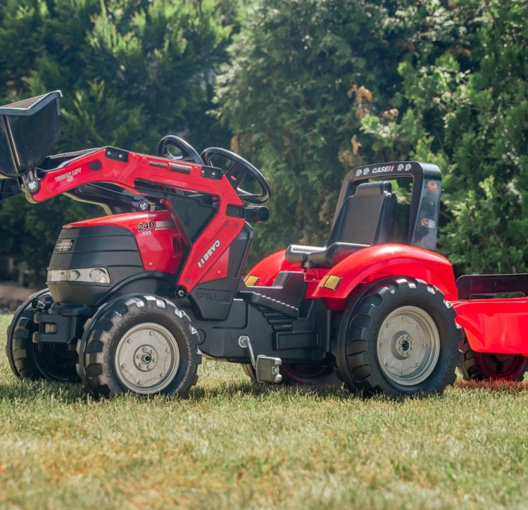 Traktor na pedały Case FALK z przyczepą i ruchomą łyżką