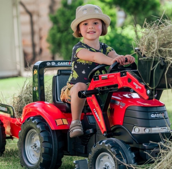 Traktor na pedały Case FALK z przyczepą i ruchomą łyżką