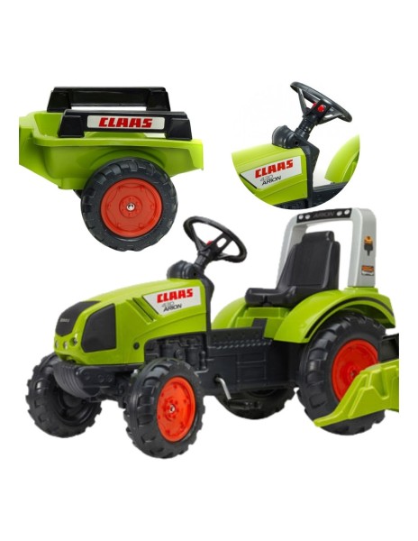 Traktor na pedały Claas FALK z odczepianą przyczepką