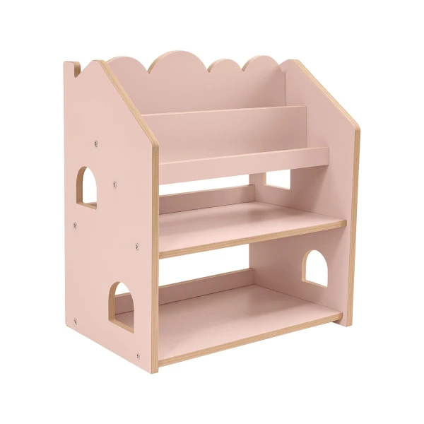 Biblioteczka Montessori MeowBaby MDF w kształcie domku dla dzieci róż