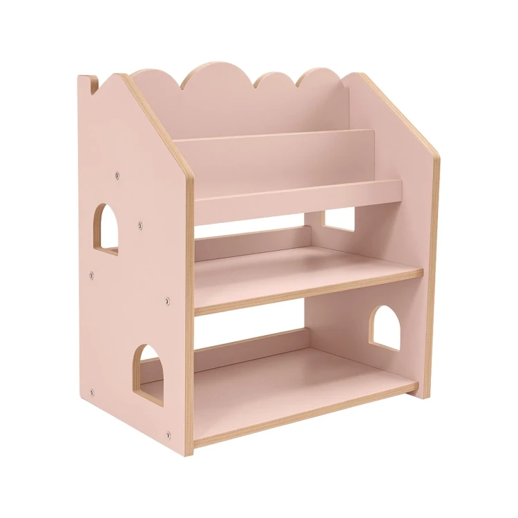 Biblioteczka Montessori MeowBaby MDF w kształcie domku dla dzieci róż