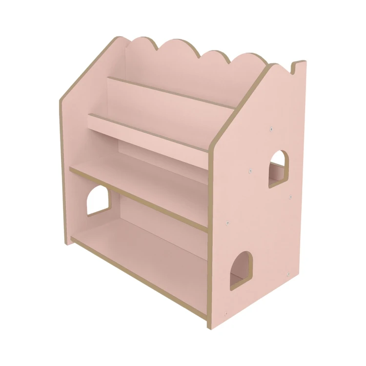 Biblioteczka Montessori MeowBaby MDF w kształcie domku dla dzieci róż