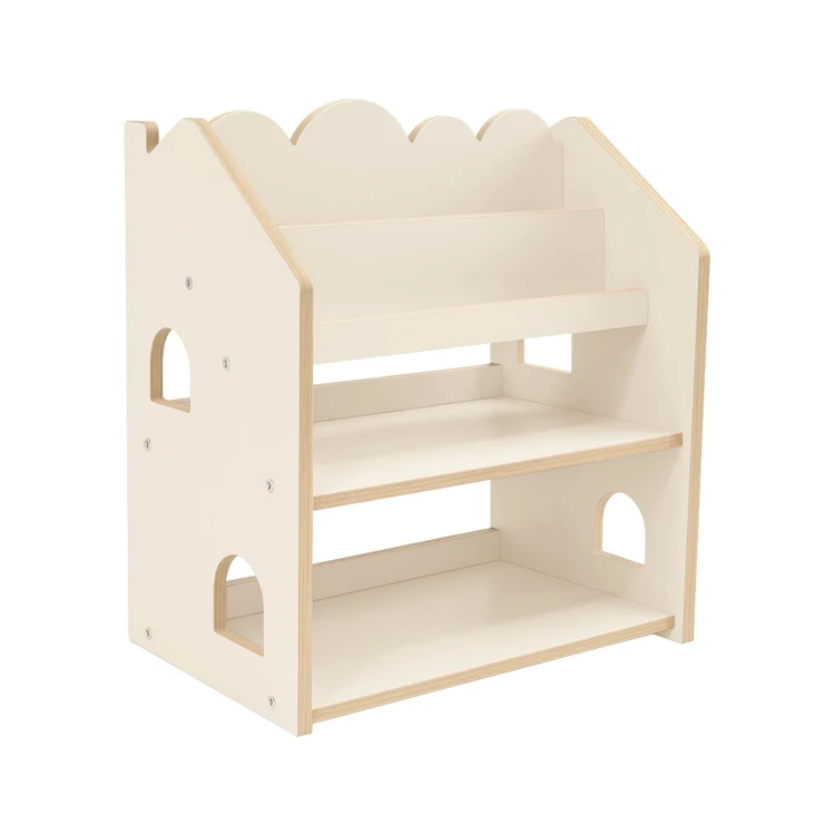 Biblioteczka Montessori MeowBaby MDF w kształcie domku dla dzieci beż
