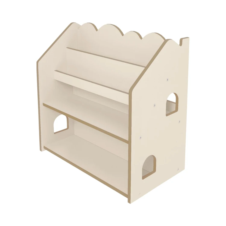 Biblioteczka Montessori MeowBaby MDF w kształcie domku dla dzieci beż