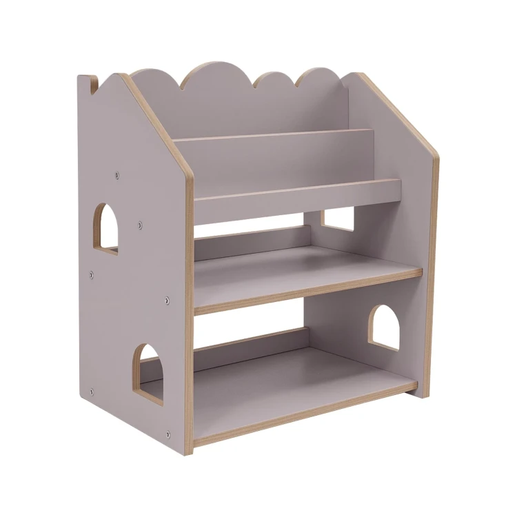 Biblioteczka Montessori MeowBaby MDF w kształcie domku dla dzieci szary