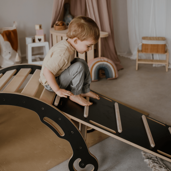 Drabinka – zjeżdżalnia drewniana 2w1 – L