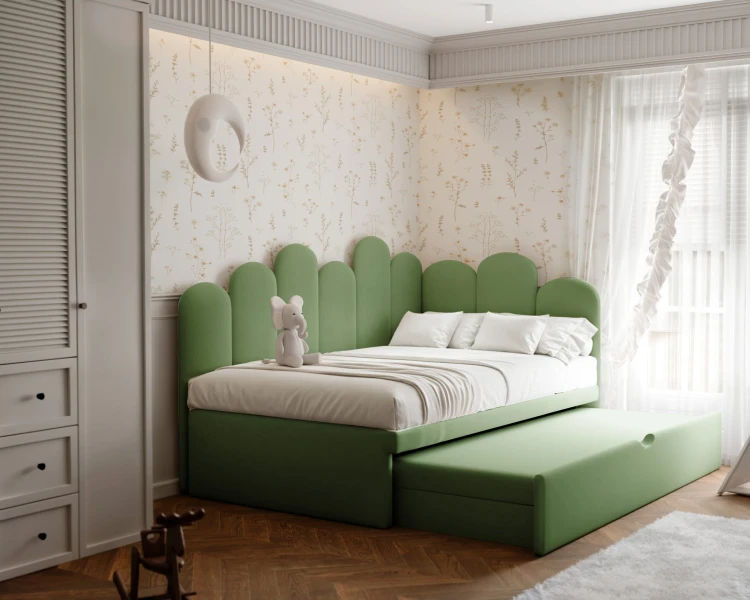 Prezentowane łóżko wykonane jest w tkaninie MATT VELVET 34