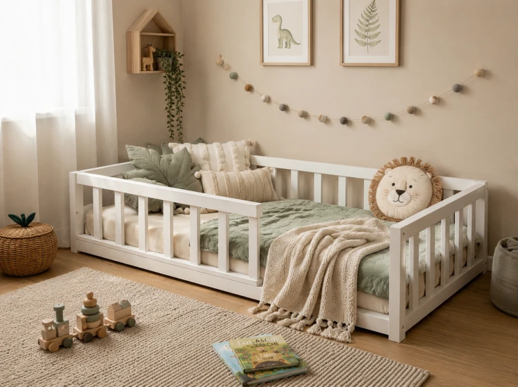 Drewniane Łóżko Bukowe dla dziecka FLOOR BED MONTESSORI