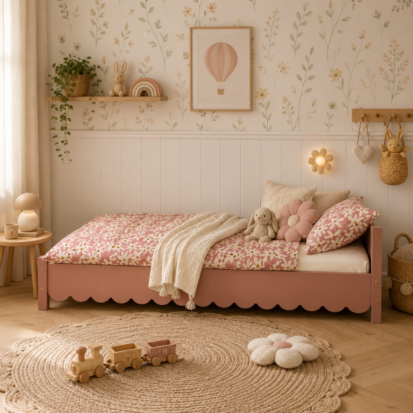 Drewniane łóżko dziecięce SOFIA NB w stylu Montessori