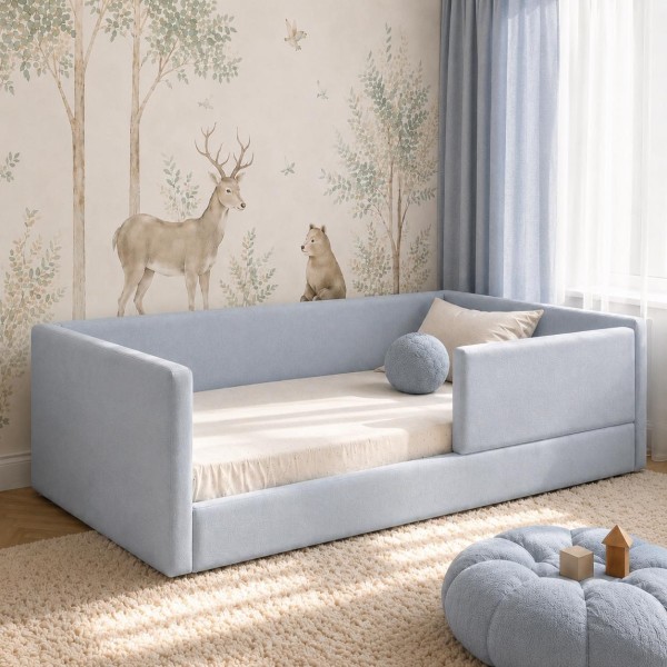 tapicerowane łóżeczko dziecięce COMFY z barierką