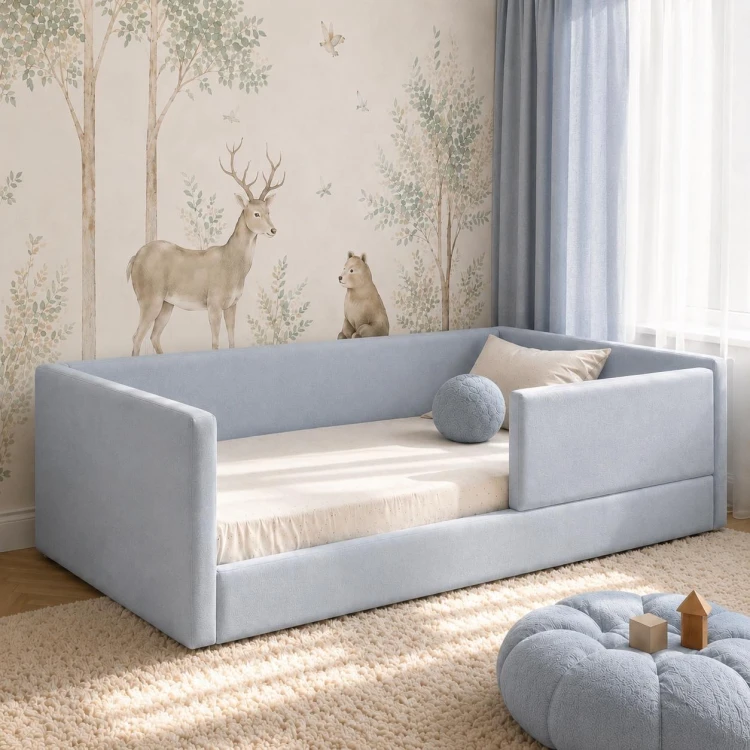tapicerowane łóżeczko dziecięce COMFY z barierką