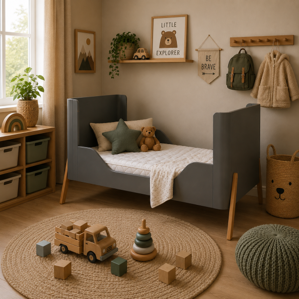 Troll Nursery Torsten 140x70 cm – funkcjonalne łóżeczko niemowlęce z możliwością przekształcenia w tapczanik.