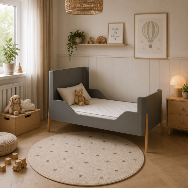 Troll Nursery Torsten 140x70 cm – funkcjonalne łóżeczko niemowlęce z możliwością przekształcenia w tapczanik.