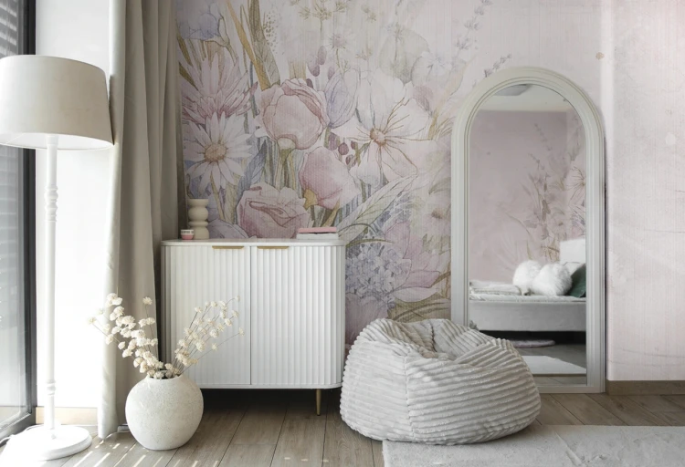 Tapeta ROSETTA - pastel - delikatna tapeta z motywem pastelowych kwiatów