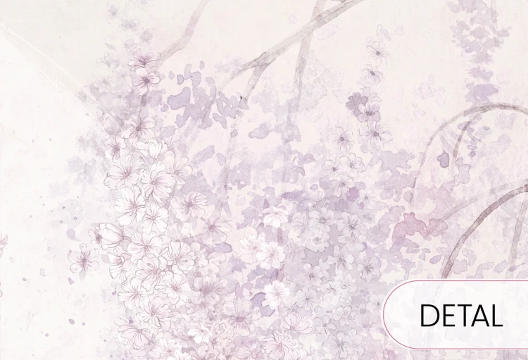 Tapeta BIRDSONG Lavender – fioletowa tapeta do pokoju dziewczynki w kwiaty