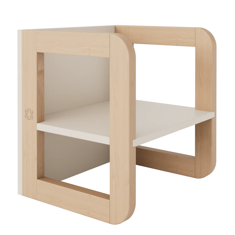 Drewniany mebel Montessori w beżowym kolorze Nordic Sand,