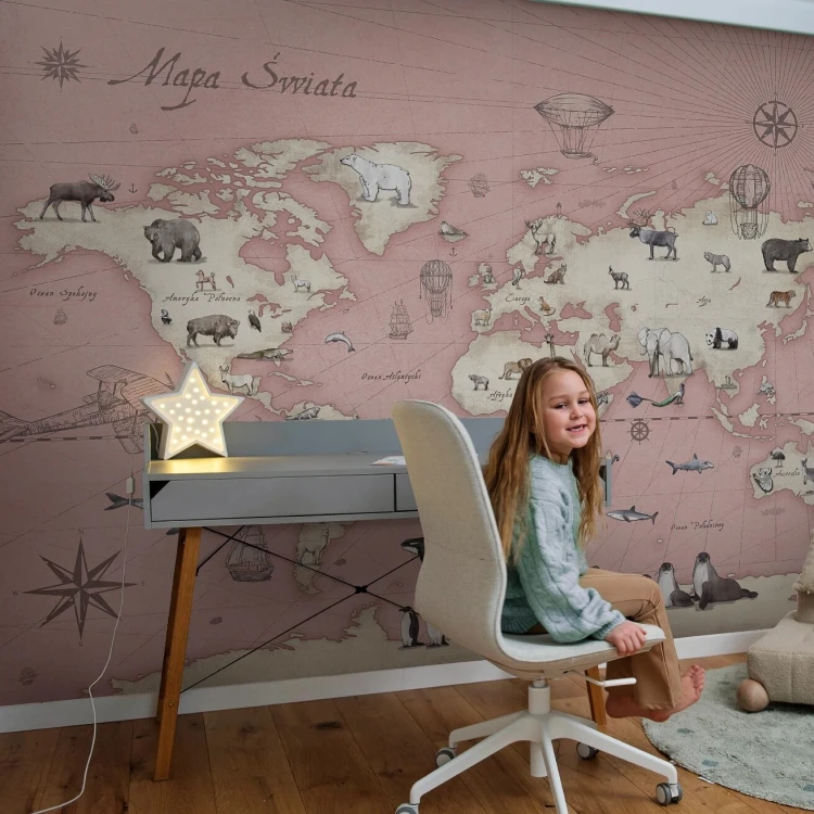 Tapeta Malumi ROSE MAPS do pokoju dziecięcego