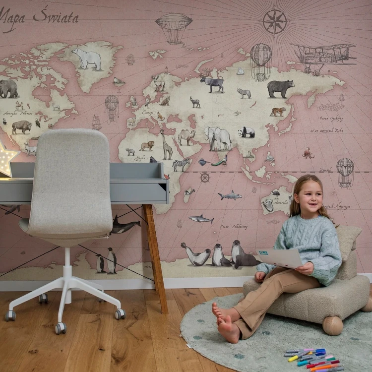 Tapeta Malumi ROSE MAPS do pokoju dziecięcego