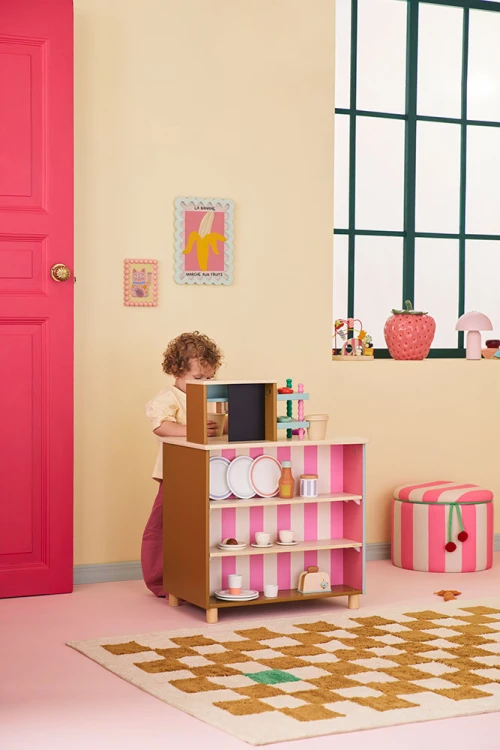 KID'S CONCEPT Drewniana kawiarnia do zabawy – zestaw małego baristy
