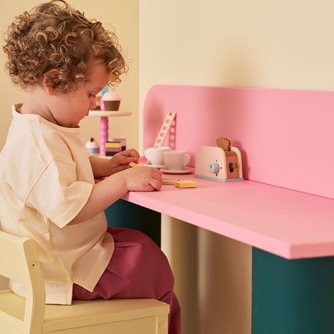 KID'S CONCEPT Drewniany zestaw śniadaniowy z tosterem